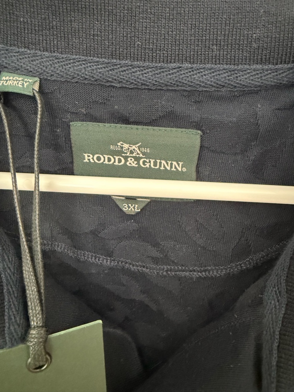 Rodd & Gunn Navy Jacquard Polo Shirt - Picture 3 of 4